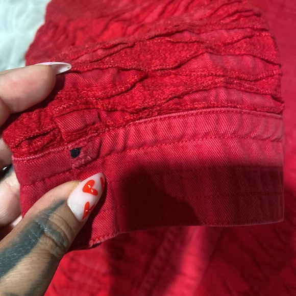 Chico's Vintage Vibrant Red Button-Up Jacket Sz.2 - Picture 4 of 8